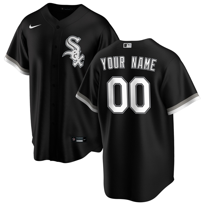 2020 MLB Men Chicago White Sox Nike Black Alternate 2020 Replica Custom Jersey 1